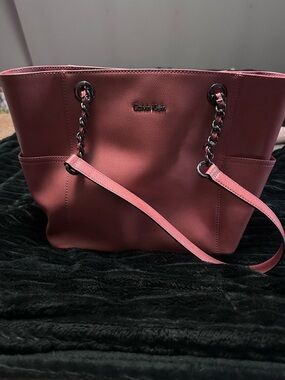 Calvin Klein Rose Pink Chain-Strap Tote